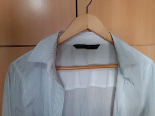 Camisa Zara blanca rayas finas
