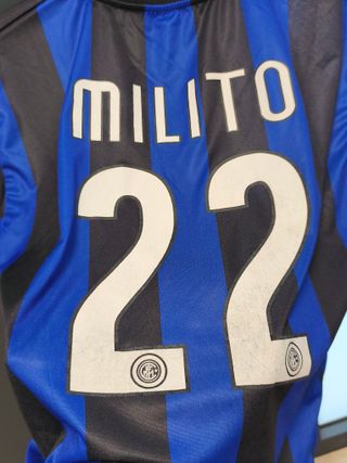 Camisola Inter Milão Azul e Preta Vintage