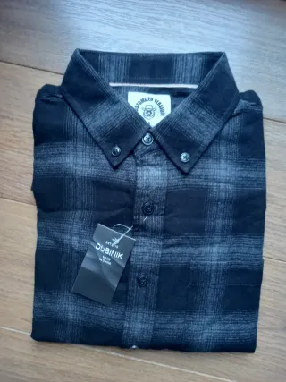 Camisa Franela Cuadros Hombre Dubinik Negra/Gris