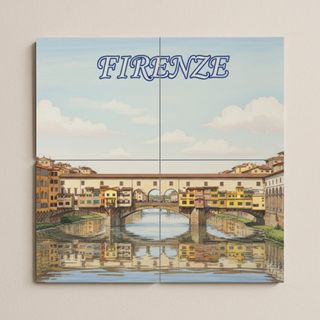 Mural cerámico de Florencia con el Ponte Vecchio