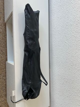 Silla plegable de exterior negra con funda