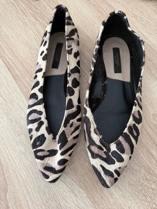 Zapatos planos Zara Basic animal print
