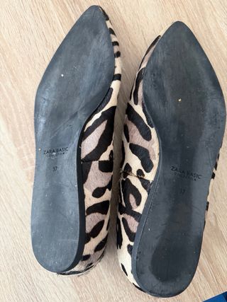 Zapatos planos Zara Basic animal print
