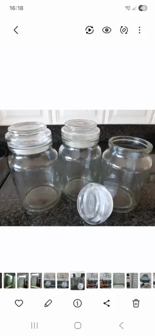 Lote 3 botes de cristal grandes