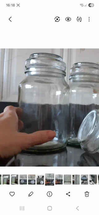 Lote 3 botes de cristal grandes