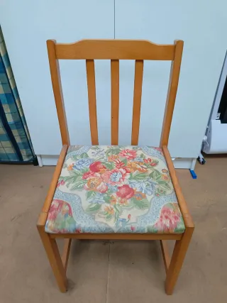 Sillas de cocina madera y tela