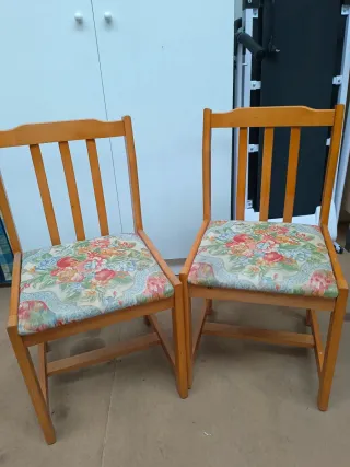 Sillas de cocina madera y tela