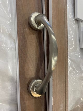 Puerta corredera madera con cristal