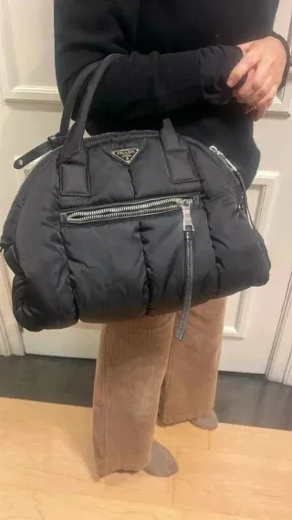 Bolso Prada Azul Nylon Acolchado