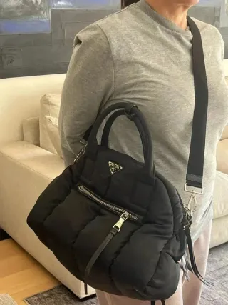 Bolso Prada Azul Nylon Acolchado