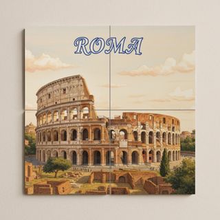 Mural cerámico de Roma con el Coliseo