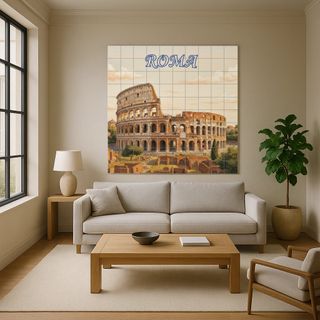 Mural cerámico de Roma con el Coliseo