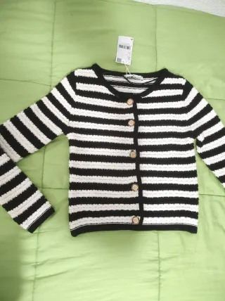 Cárdigan rayas botones joya