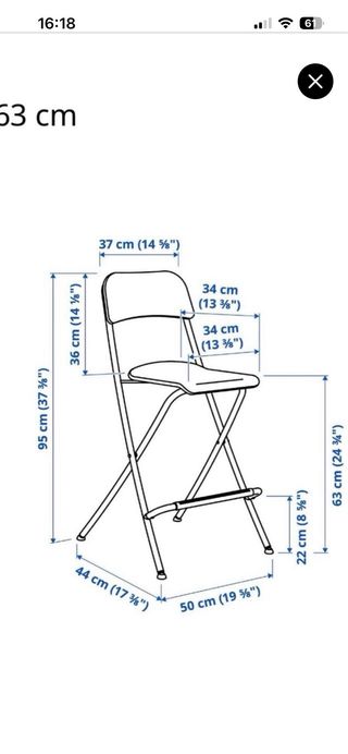 1 Taburete plegable 63cm alto