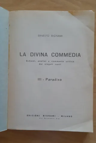 Due libri La Divina Commedia (paradiso-purgatorio)
