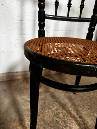 Silla Época Modernista Madera y Rattan