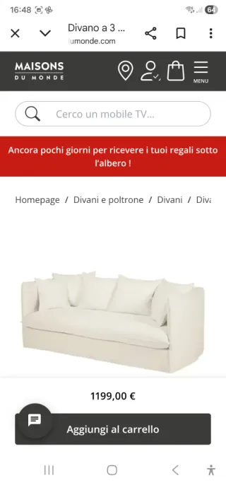 Divano tessuto 3/4 posti.come nuovo