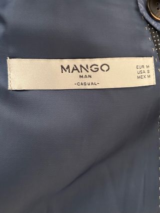 Americana Mango azul hombre
