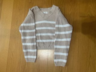 Jersey Mango Rayas Beige Blanco Talla XS