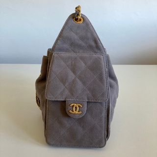 Borsa stile Chanel 25 in pelle scamosciata