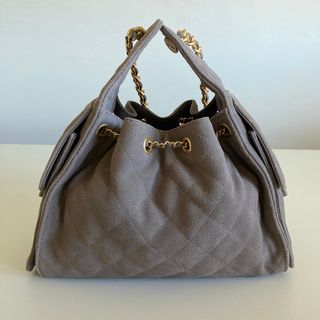 Borsa stile Chanel 25 in pelle scamosciata