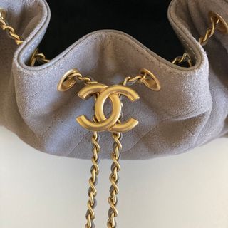 Borsa stile Chanel 25 in pelle scamosciata