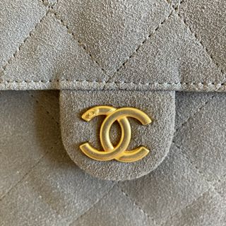 Borsa stile Chanel 25 in pelle scamosciata