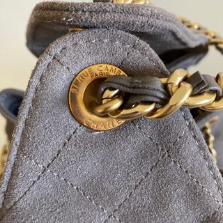 Borsa stile Chanel 25 in pelle scamosciata