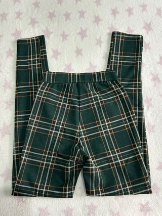Pantalones de cuadros verde oscuro