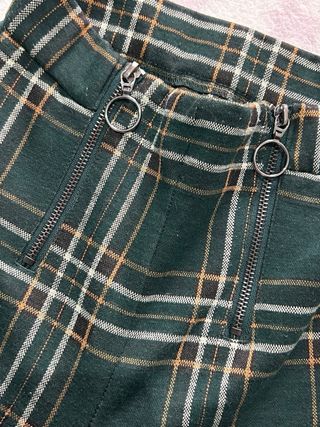 Pantalones de cuadros verde oscuro