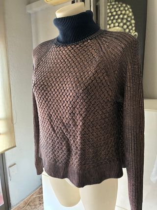 Jersey dorado y azul de Pinko. Talla M