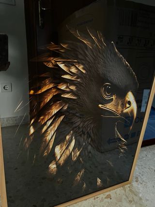 Cuadro Águila y guepardo Madera y Cristal 72x62,5