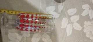 Set 4 Bicchieri Vetro Pois Rossi