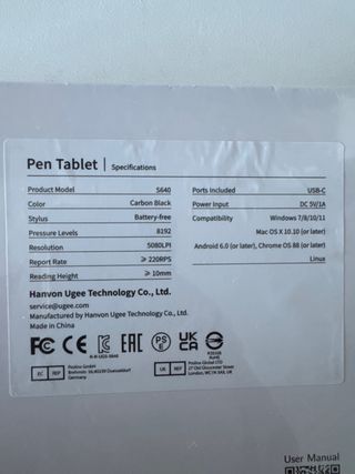 Ugee s640 Pen tablet tablet de dibujo