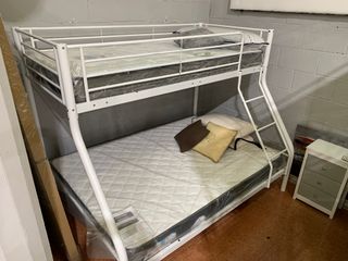 Litera Matrimonial Metal Blanca SIN COLCHONES