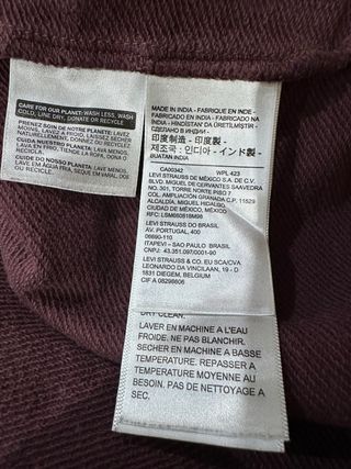 Sudadera Levi's Burdeos Bordada Talla M