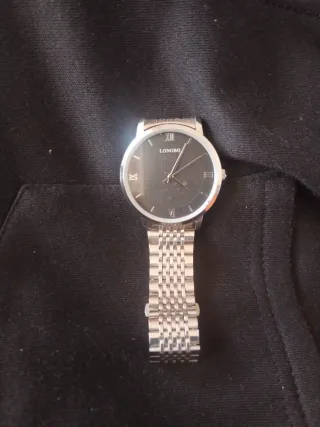 Reloj LONG BO Plata y Negro