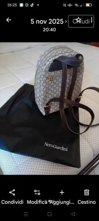 Zainetto nero giardini come nuovo