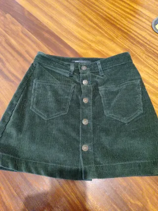 Falda ONLY verde pana