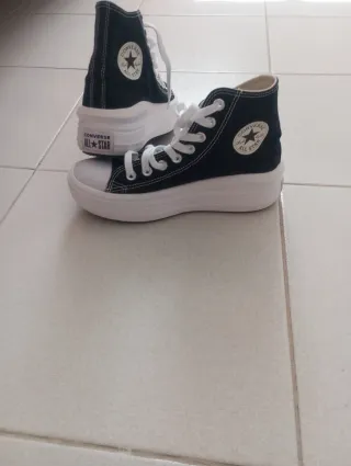 Zapatillas Converse plataforma negras T.37