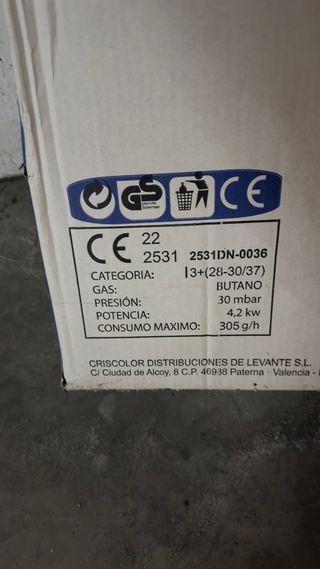 Estufa de Gas Criscolor como nueva