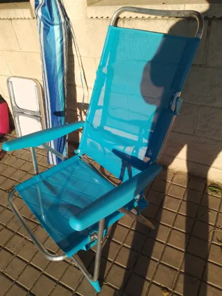 Hamaca playa con sombrilla