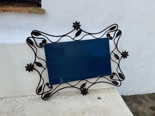 Espejo de forja macizo artesanal con estrellas