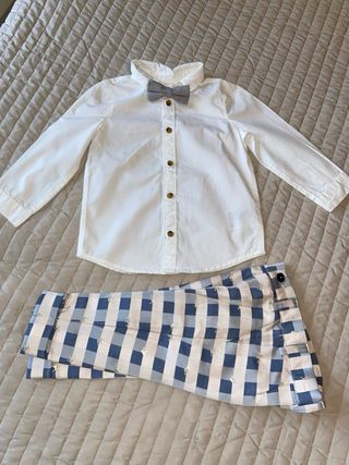 Completo camicia e pantaloni a quadri