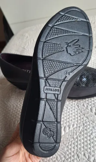 Zapatos Pitillos Mujer Cuña Negro/Gris