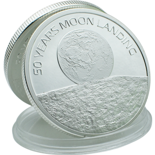 MONEDA BAÑADA EN PLATA + 1 ESTUCHE