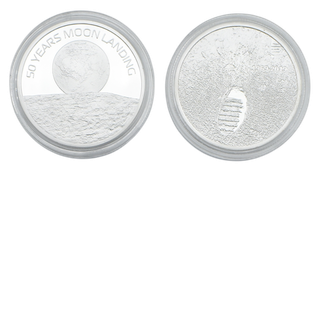 MONEDA BAÑADA EN PLATA + 1 ESTUCHE