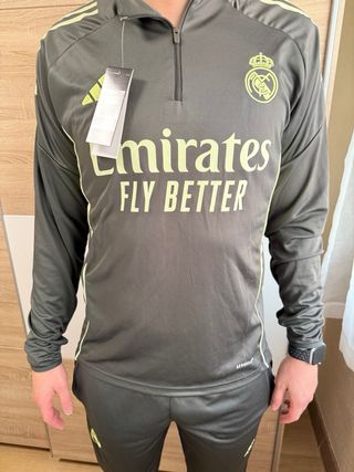 Chándal Real Madrid Adidas Gris/Verde