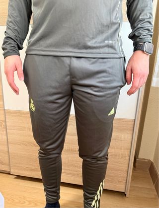 Chándal Real Madrid Adidas Gris/Verde
