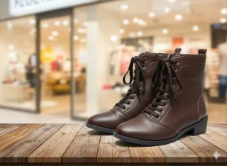 Botas de mujer marrones con cordones